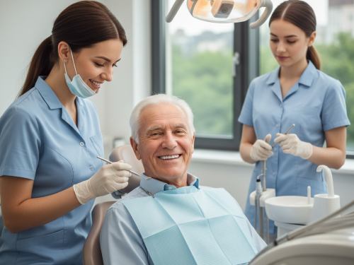 Zahnzusatzversicherung-senioren-zahngesundheit-regelmaessig-zahnarztbesuch Regelmäßige Zahnarztbesuche sind im Rentenalter besonders wichtig. Die CEZE Zahngesundheit für Senioren übernimmt die Kosten für den Zahnarztbesuch.