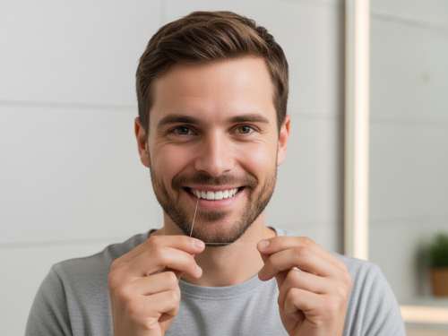 Zahnzusatzversicherung zur Karies-Prophylaxe: Zahnseide benutzen